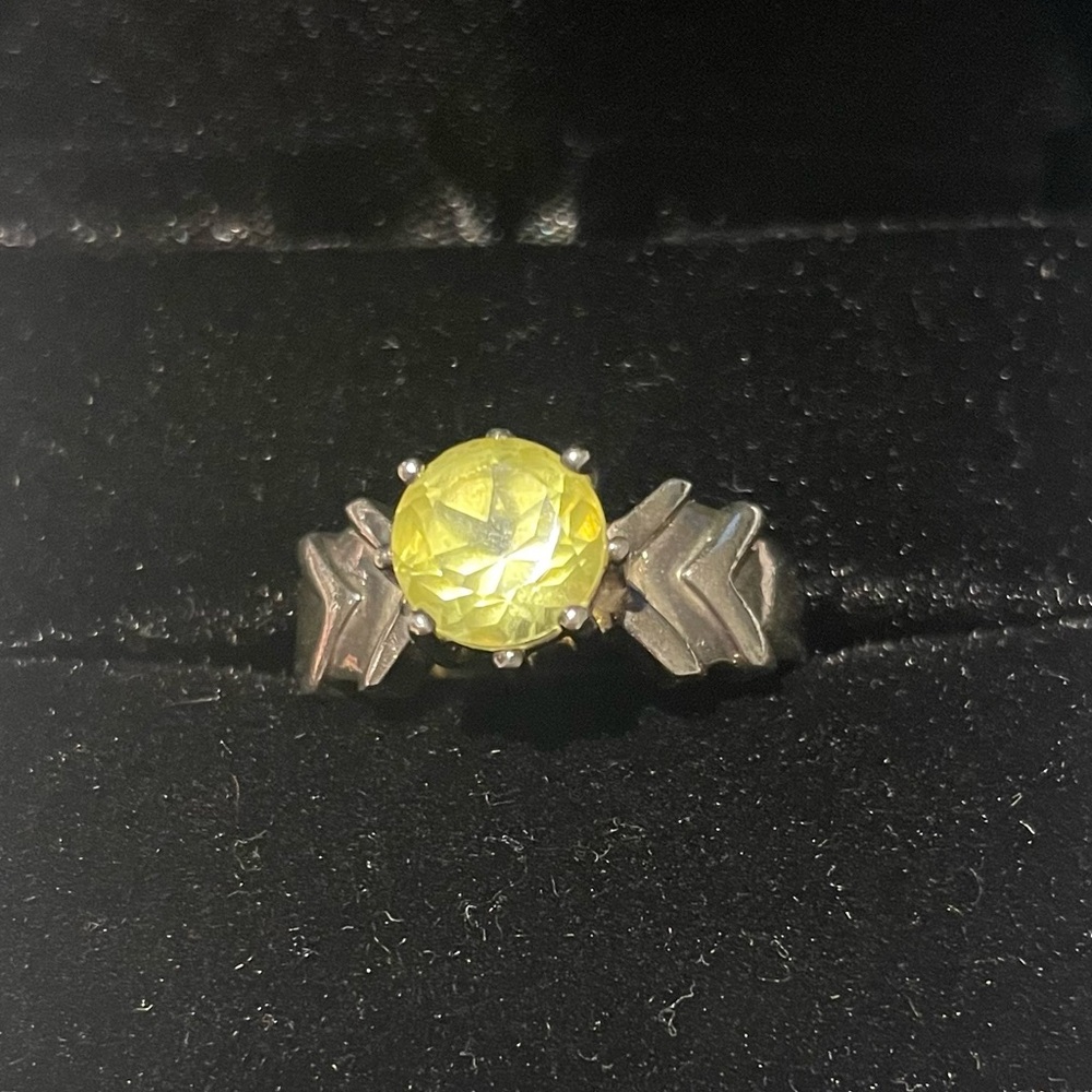 Lemon Quartz and sterling silver ring SZ 8